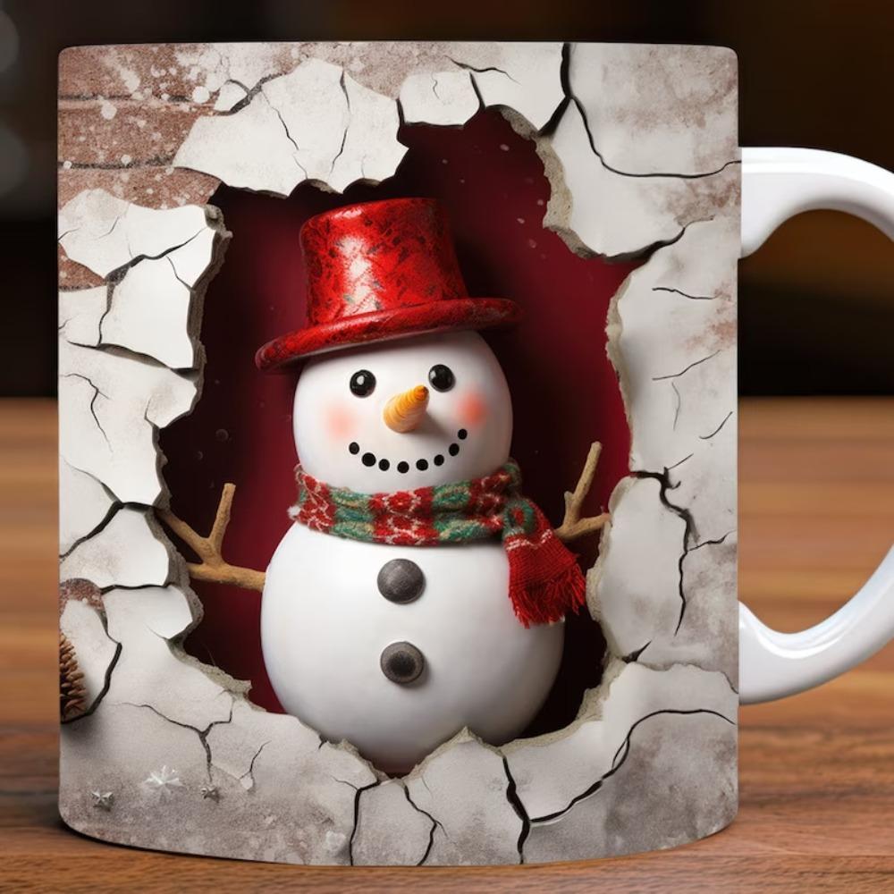 Christmas snowman ceramic coffee mug tea cup