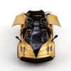 (Bagged) 1/43 Scale Gold Pullback Racing Car, Die-cast Metal, Three Doors That Open. Exquisite Boy Toy, Mini Pocket Toy Car.