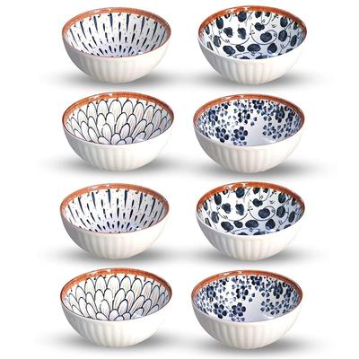 Japanese Ramen Bowls Ceramic Bowl Set Small Bowls - Porcelain Dessert Bowls for Rice | Soup | Snack | Side Dishes | Ice Cream - Bowl Sets Microwave |