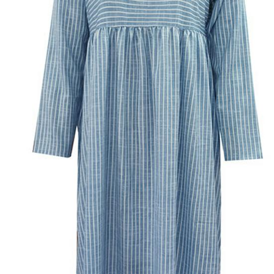 2023 Autumn Casual Loose Striped Long Sleeve Dress