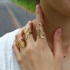 Stainless Steel Multi-layer Hollow Line Ring Knock Open Ring Female
