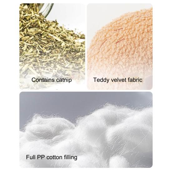 Plush Catnip Toy with Crinkle Paper Fox & Goose Designs Soft Skin-friendly Interactive Cat Toy for Anxiety Relief Solo Play