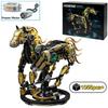 1055pcs Mechanical Horse Building Blocks Set STEM  Animal Model Desktop Ornament Toy Christmas Birthday Gifts for Kids Boys