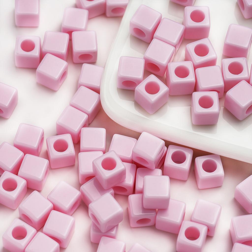 Acrylic 7mm Square Hole Beads Loose Beads Handmade DIY Jewelry Accessories