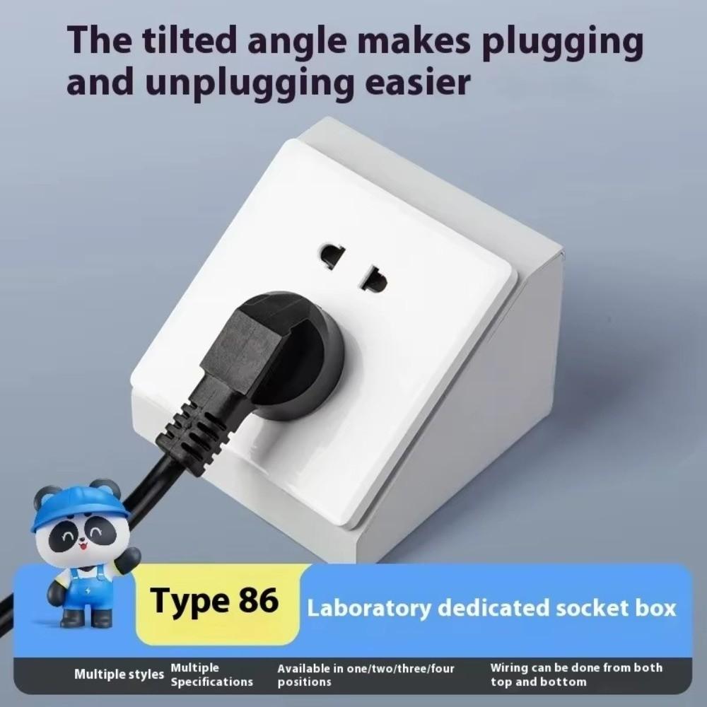 Rustproof Socket Bottom Box Stainless Steel 86 Type Laboratory Socket Box Waterproof Angle Triangle Design