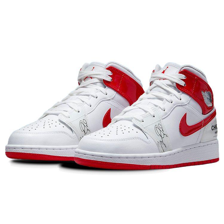 Air Jordan 1 Mid GS Rookie Season Dětské tenisky Bílá Univerzitní-červená DR6496-116