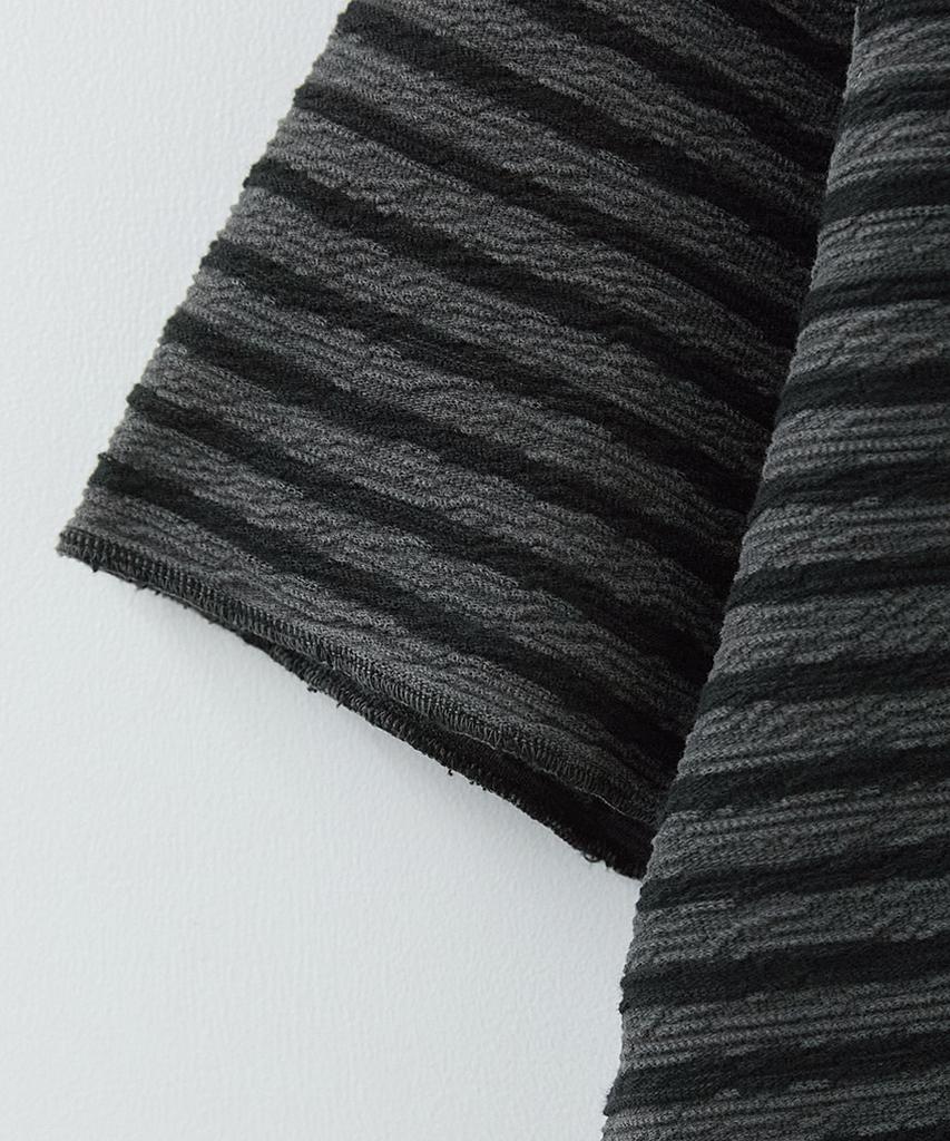 Leopeusaideu Dyed Stripe Half Sleeve Charcoal
