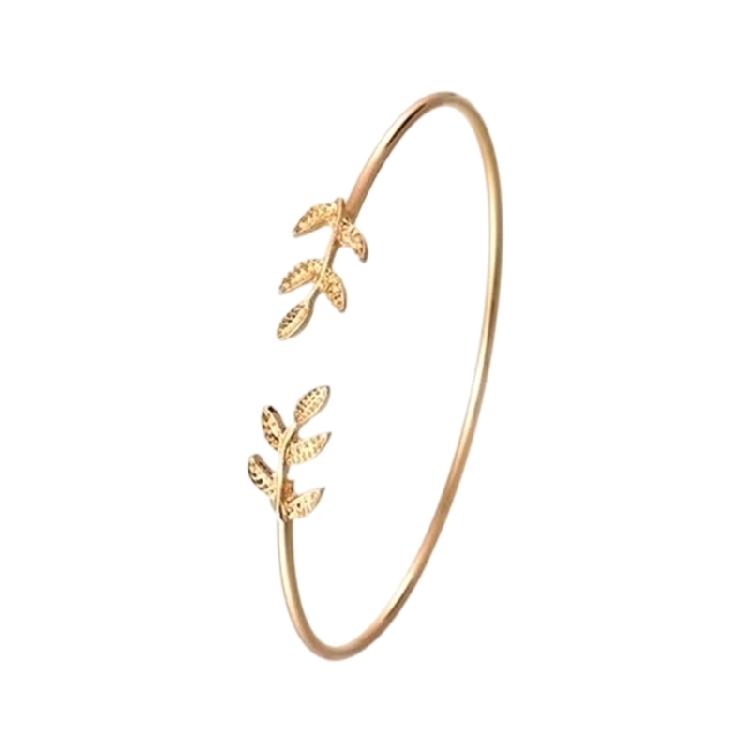 Minimalist Leaf Inspired Alloy Jewelry Bracelet Comfortable Wear For Daily Use Special Occasions Outfits