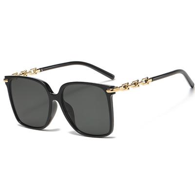 Sonnenbrillen für Frauen, Internet-Berühmtheiten, großer Rahmen, Ketten-Bein-Sonnenbrille, europäische und amerikanische Mode, Street-Style-Brille