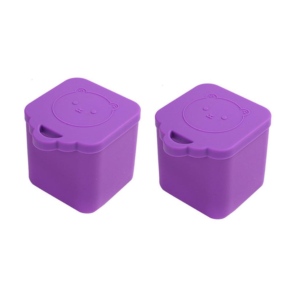 2pcs Reusable Dips Container Silicone Salad Dressing Container Snack Box  Lunch Box