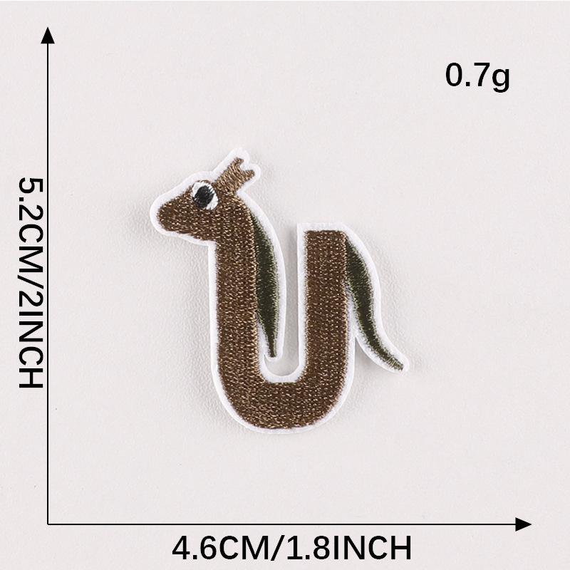 Duoku Embroidery Stickers 26 English Letters Pinyin Animal Adhesive Patch Stickers Clothing Accessories Hand Account Diy Cloth Stickers