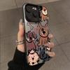 Funny Graffiti Dogs Phone Case For iPhone 15 16 Pro Max 14 13 12 11 X XS XR 7 8 Plus SE 2 3 Electroplate Silver IMD Cute Cover