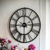 Uhr Eisen Abstrakt Analog Wanduhr (55 cm, Schwarz)