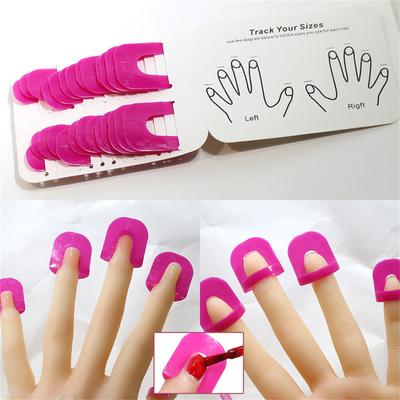 26 Pcs Nails Polish Guard Nails Polish Protector 10 Sizes Reusable C Shield Nail Protector Tool Manicure Tool for Fingers
