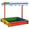 VidaXL Sandpit with Adjustable Roof Fir Wood Multicoloured UV50