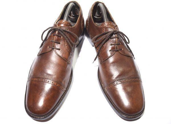 Vintage 80er-90er USA / Banana Republic Leder Lochmuster Cap Toe Business Schuhe Dunkelbraun /26.5cm/(GEBRAUCHT)