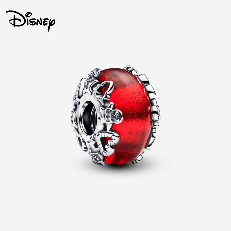 Disney 925 Stříbrné přívěsky Korálky Medvídek Minnie Jahoda Pasuje na 3mm Originální Náramek Náhrdelník Dámské DIY Jemné Šperky Dárky