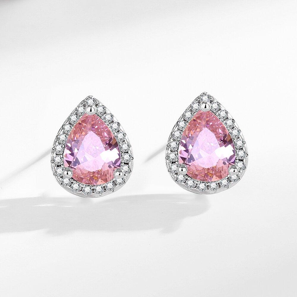 2026 Micro-set Sapphire Water Drop Earrings Temperament Versatile Fashion Women s Stud Earrings