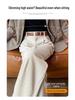 2026 Autumn/Winter Velvet High-Waisted Woolen Wide-Leg Floor-Length Pants for Women