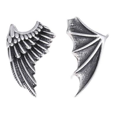 European and American Angel and Demon Wing Stud Earrings Retro Distressed for Creative Wing Earrings Jewelry Gift for Wo