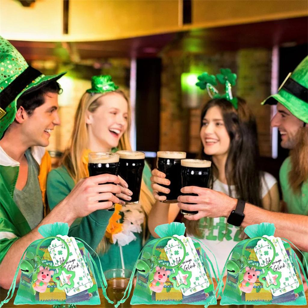 New St. Patrick's Irish Festival Green Pig Pendant Party Decoration Venue Party Decoration, Birthday Decoration  1set(12pcs)