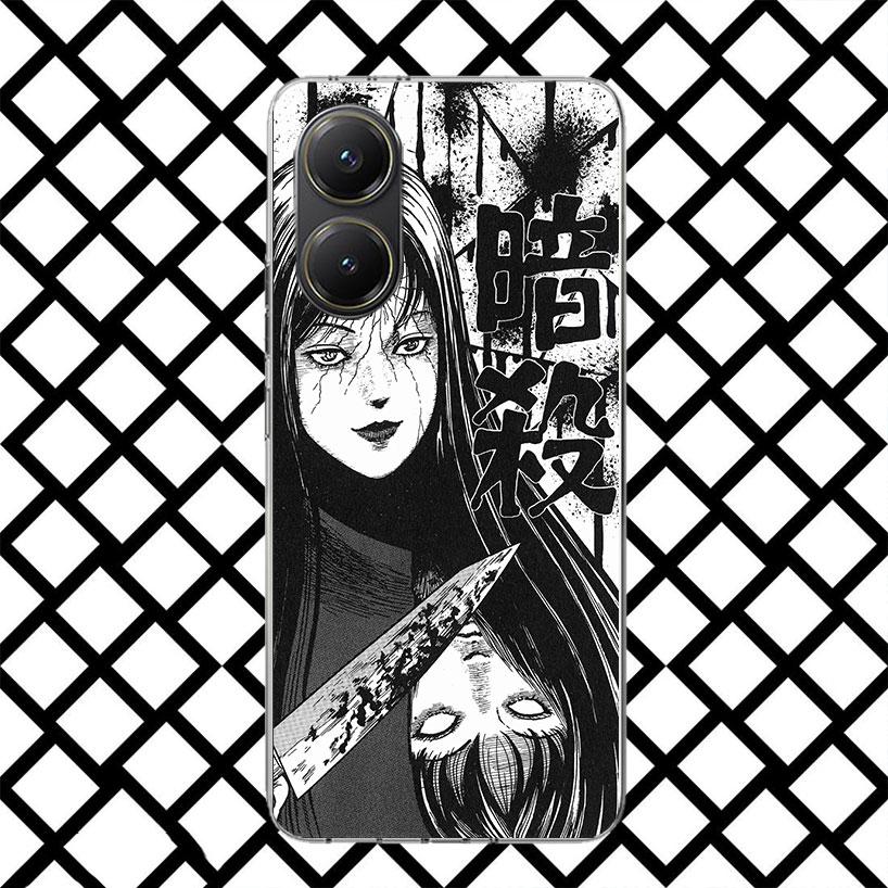 Japanese Horror Comic Anime Phone Case for Xiaomi Poco F7 Ultra X7 X6 X5 Pro X4 Gt M8 M7 Redmi 15 15C 13 13C 12 12C Soft Cover F