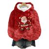 Sudadera con capucha de franela con estampado navideño de manga larga para mujer