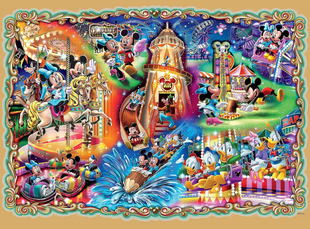 Ceaco - Silver Select - Disney - Mickey's Carnival - 1000 Piece Jigsaw Puzzle for Adults, Challenging Puzzle, Perfect for Game Night