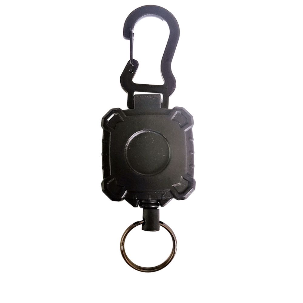 Porte-clés Rétractable Robuste Avec Câble Acier 60 Cm – Lot De 2 Avec Mousqueton – Pour Badges, Clés, Outils – Bureau, Sécurité, Extérieur