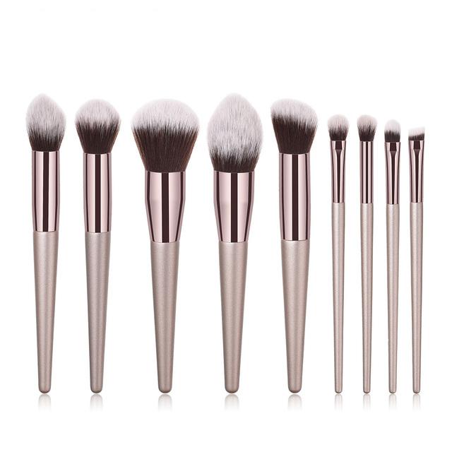 4/9/10/14PCS Makeup Brushes Champagne Gold Handle Foundation Concealer Blush Brush Eyeshadow Eyebrow Brush Beauty Tools