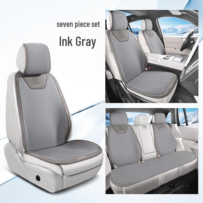 2026 New Ice Linen Car Seat Cushion Set: Breathable Ventilated Three-Piece or Seven-Piece for Spring/Summer