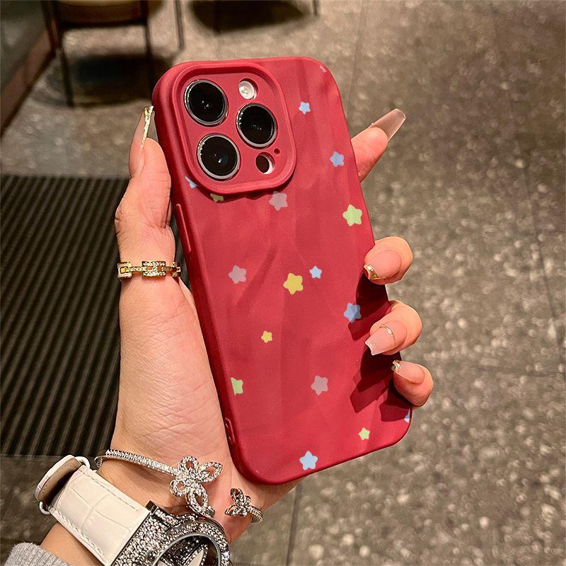 Color star iPhone17promax mobile phone case is suitable for Apple 16promax wrinkle 14 matte 15 sets