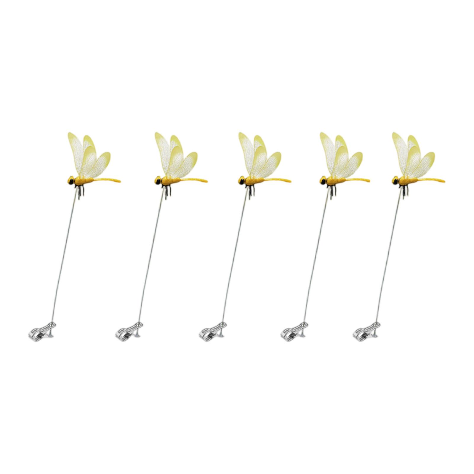 

5pcs Indoor And Outdoor Fake Pole Clips, Clips Insect , 3D Artificial Hat Clips, Simulated Courtyard Decoration Gardening, Quick In One Size жовтий