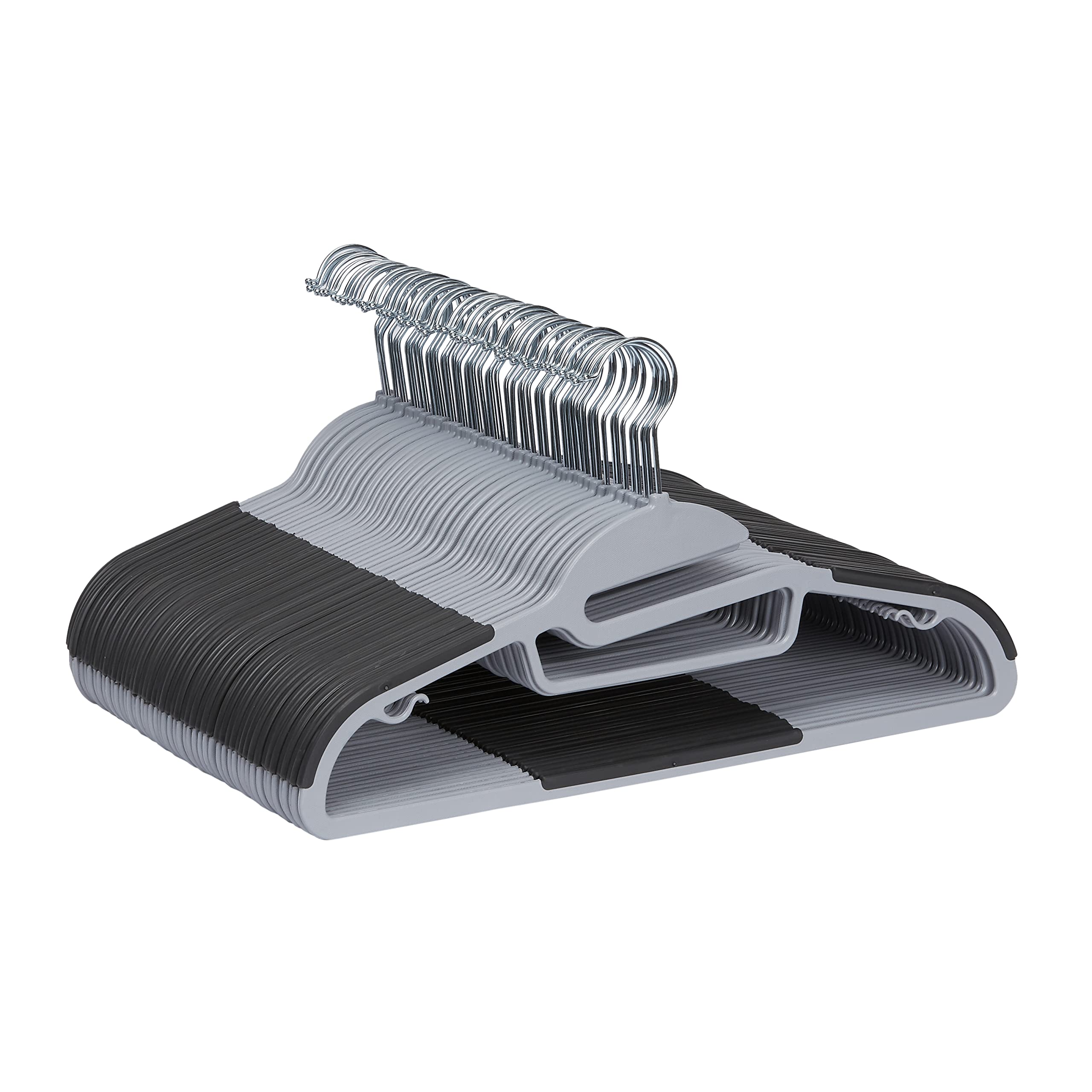 

Amazon Basics Hangers, 50-Pack, Non-Slip, Rubber-Coated, Gray