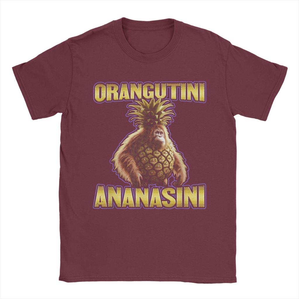 Orangutini Ananasini Italian Brainrot T-Shirt Men Pure Cotton Tee Shirt Crewneck Short Sleeve T Shirts Gift Idea Clothing