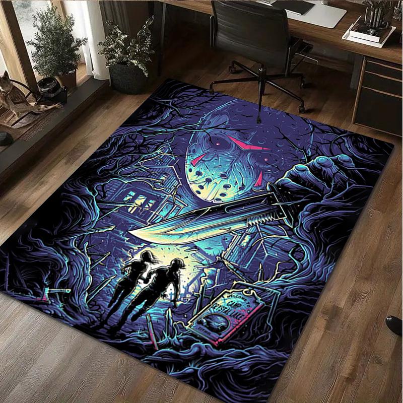1Pc Jason Print Rug - Home Decoration Carpet For Living Room Bedroom Flooring Computer Chair Area Rug