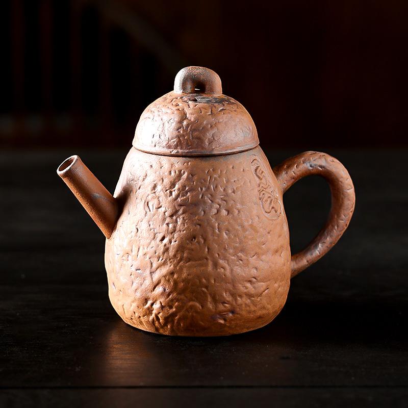 Raw Ore Rough Pottery Tea Pot, Handmade Tea Set, Single Pot, 120cc Small Tea Pot