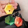 1 Piece Couple Key Hook Gift For Friends  Creative 3D Printed Hexagon Keychain Can Push-Pull-Rotate Fidget Stress Relief Toy