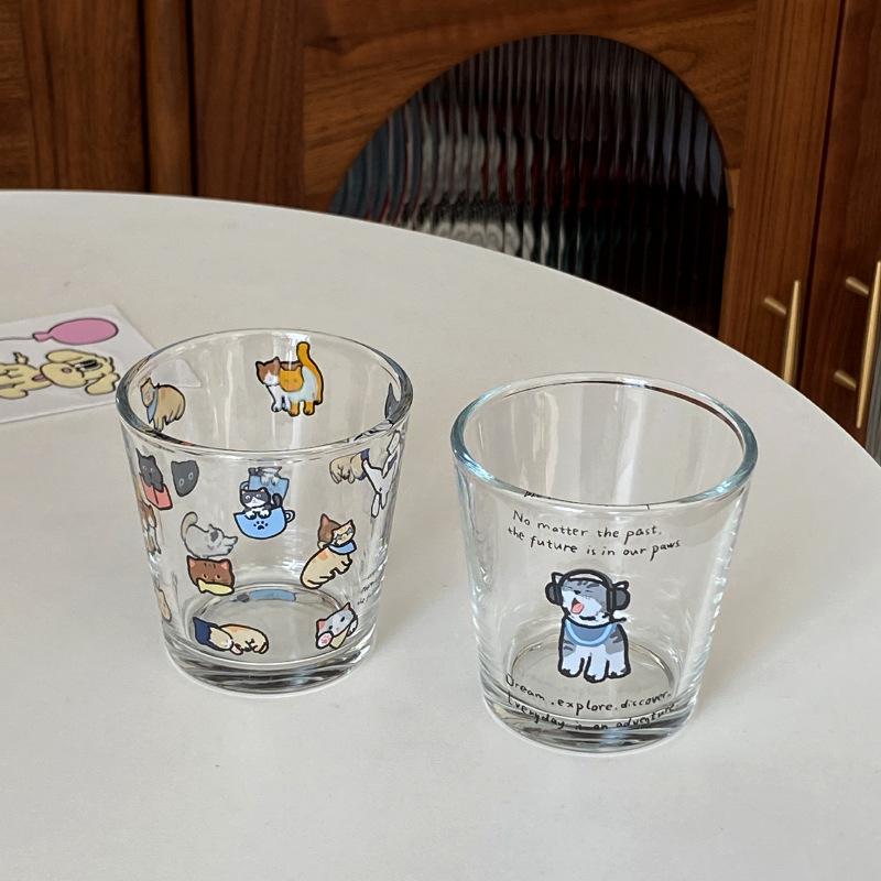 Japanese-Style Small Wine Glass, Niche Ins Cartoon Repair Hook Glass, High Temperature Resistant Small Wine Cup, Coffee Cup, Gift Box.