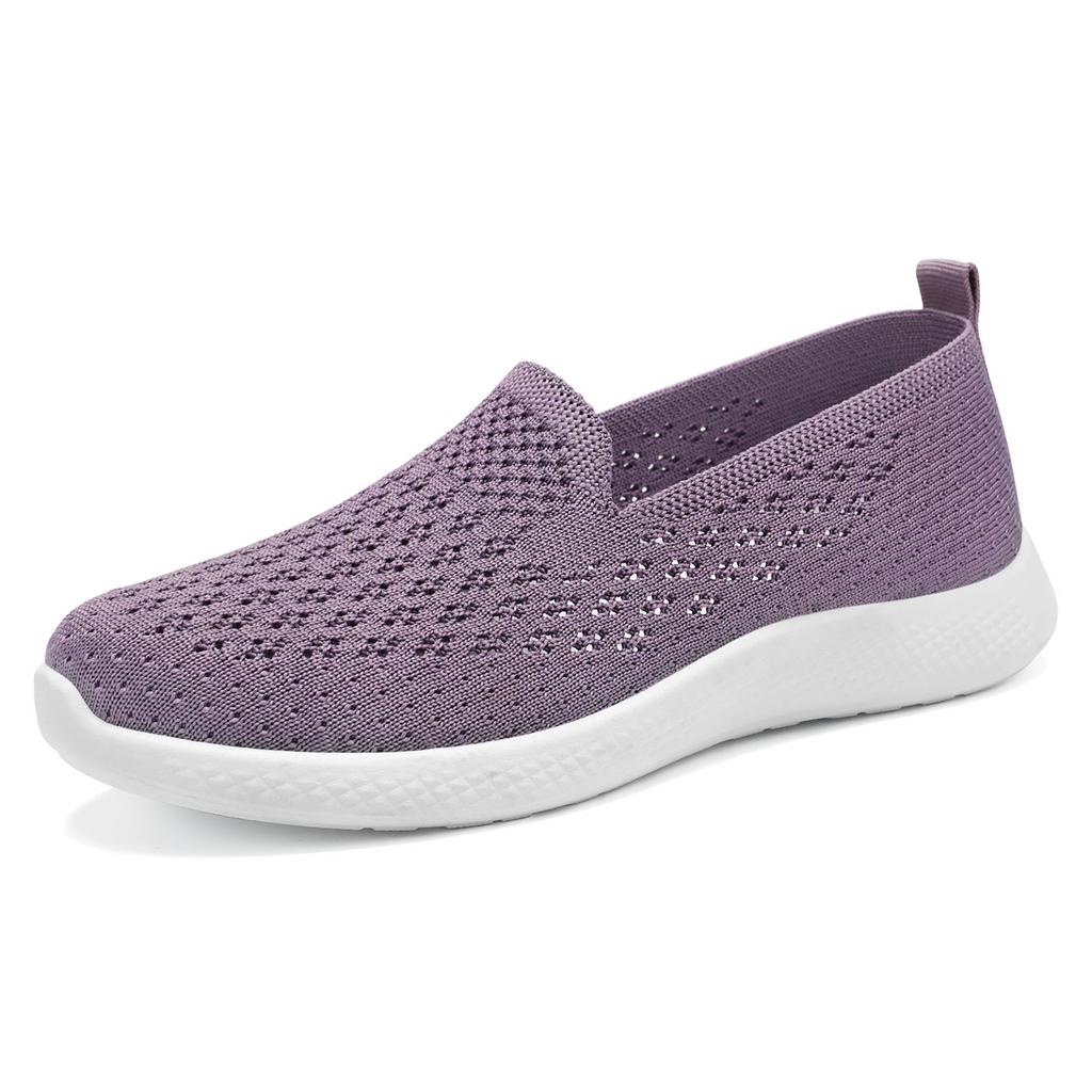 Shoes women's casual new soft-soled lightweight medium casual fly-woven breathable casual shoes women's shoes