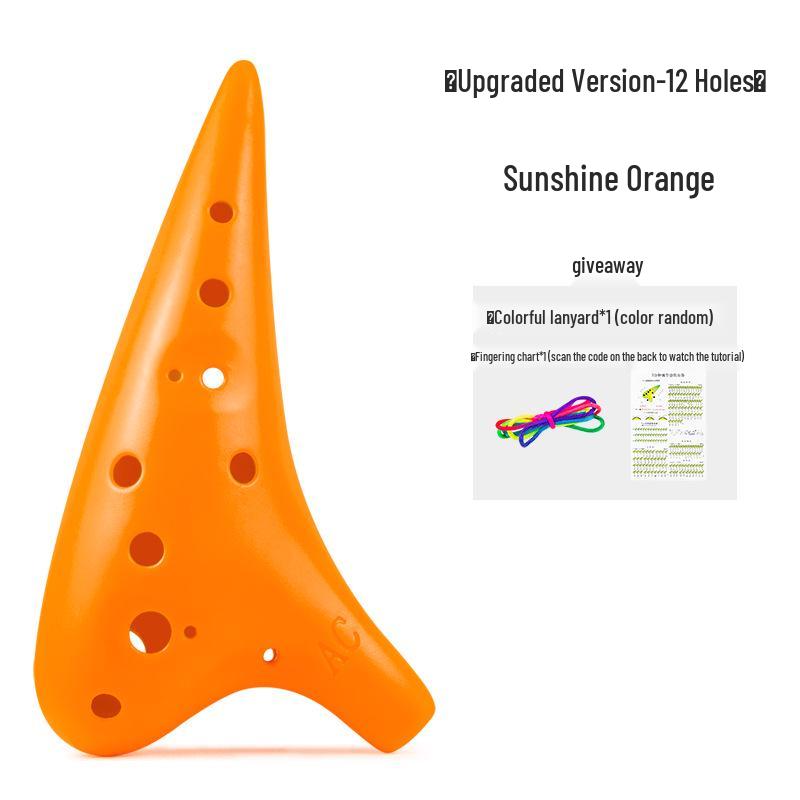 Golden Cicada 12-Hole Resin Alto Ocarina: Beginner-Friendly, Drop-Resistant Musical Instrument for Children and Professionals