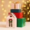 Vánoční chaloupka Dárková krabička 3D Vyskakovací domky Sváteční papírové tvoření se vzory sněhových vloček Opakovaně použitelné balení
