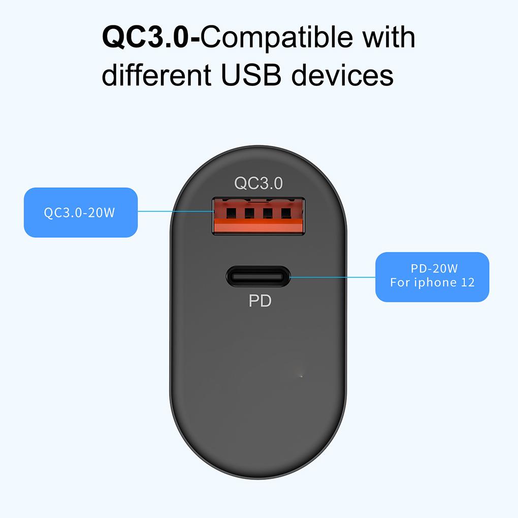 20W QC 3\.0 Dual USB Fast Charger Support Fast Charge Portable USB Type\-C Charger QC 3\.0 For for