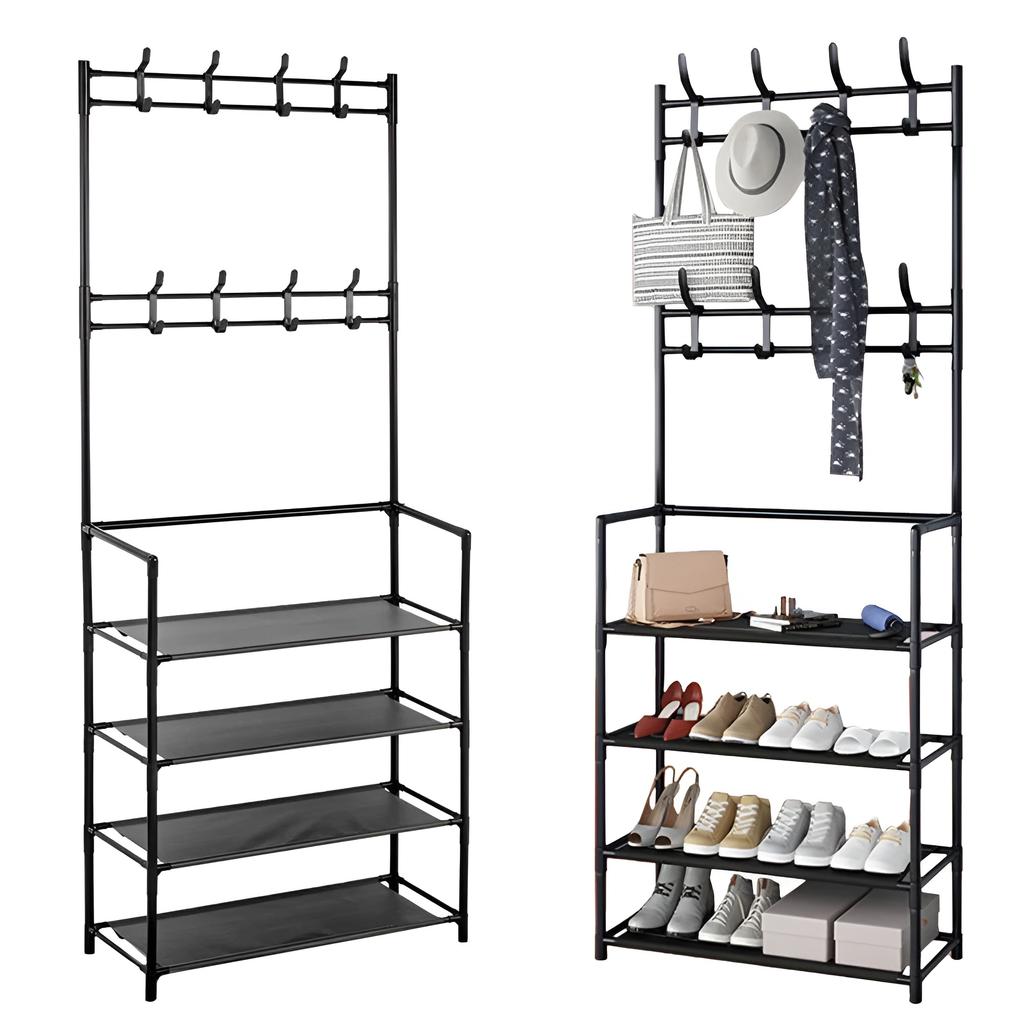Metal Stand Hanger Shelf for Clothes Shoes Loft Wardrobe for Hallway