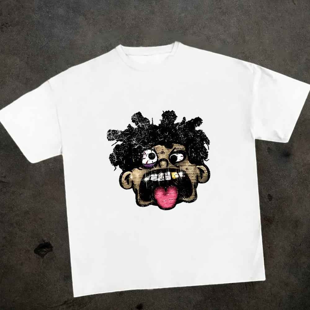 Unisexs Y2K Fun Tongue Cartoon Pattern Tshirt Unisexs Tshirt Summer New Style Unisex Fashion Trend Y2K