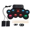 Kit de Bateria Eletrônica Roll Up com 9 Pads Portátil de Silicone com Alto-falante Embutido Entrada para Fone de Ouvido USB MIDI 8 Músicas de Demonstração Dual