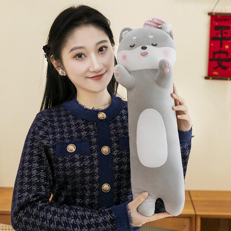 Sleeping Shiba Cap Inu Dog Plush Toy Stuffed Pillow Animal Doll Bedroom Decor