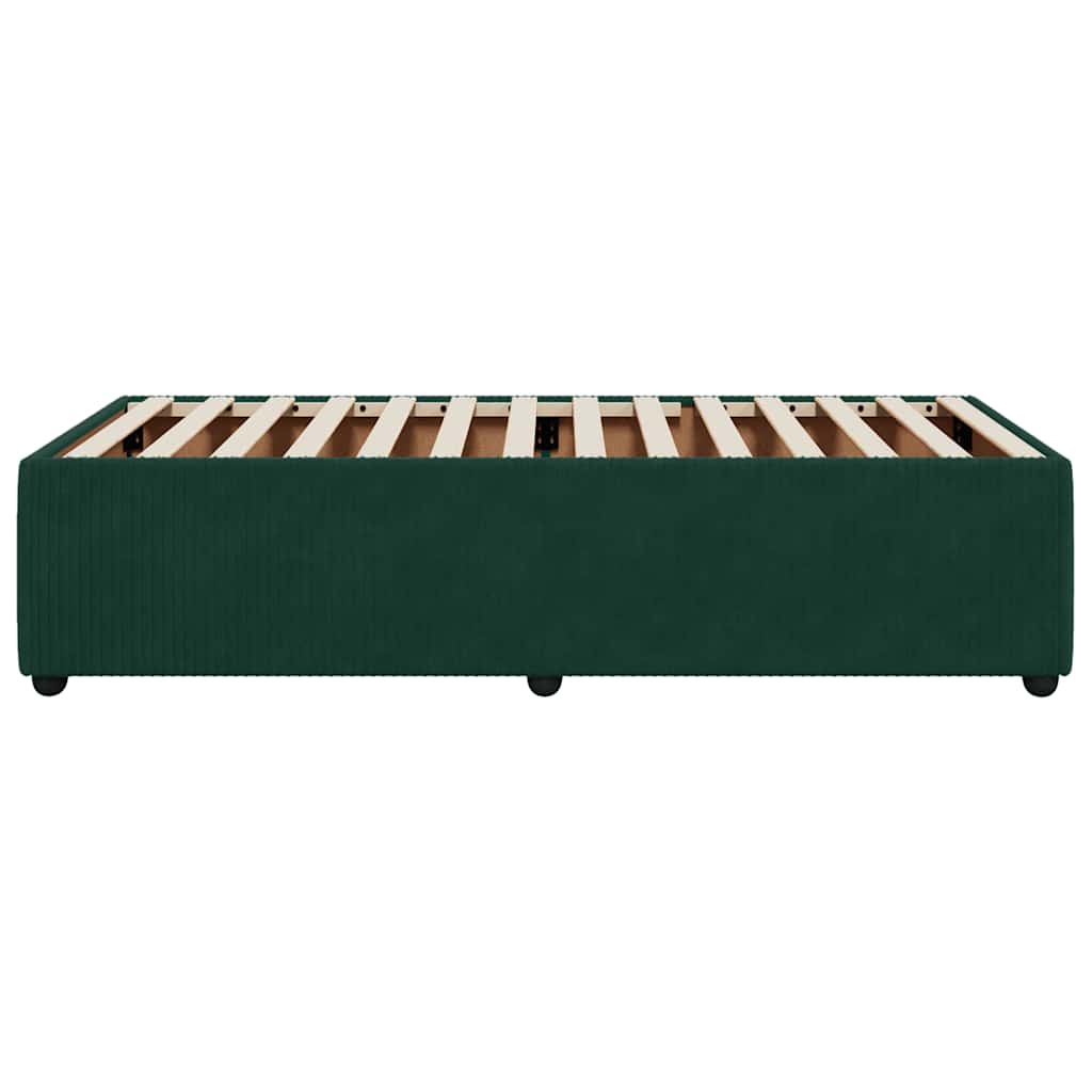 Bed Frame without Mattress Dark Green 100 x 200 cm Velvet