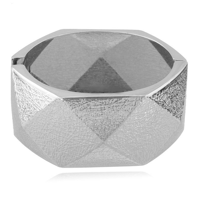 DIEZI 3 Different Style Punk Geometric Cuff Bangles Fashion Gold Silver Color Spring Bracelet Bangles For Women Men Jewelry