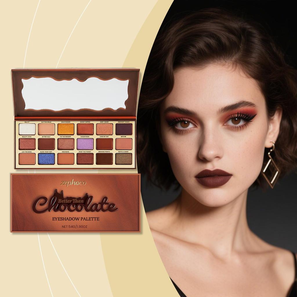 Chocolate Eyeshadow Palette Matte Shimmer Neutral Brown Tones Makeup Palette Highly Pigmented Daily Wear Makeup Cool Tones